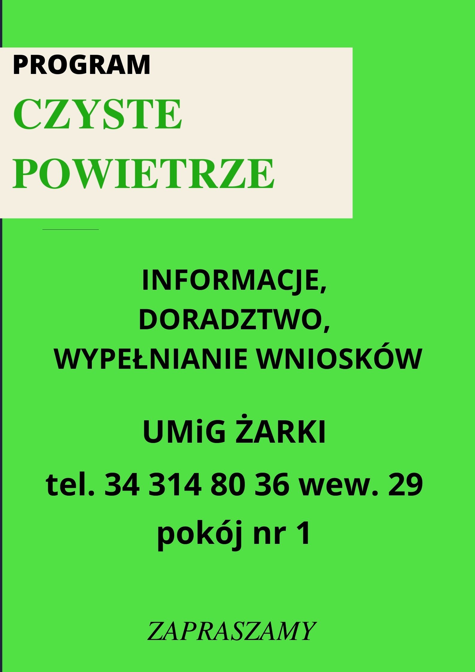 Czyste powietrze plakat