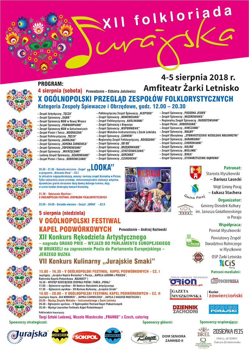 PLAKAT FOLKLORIADA 2018