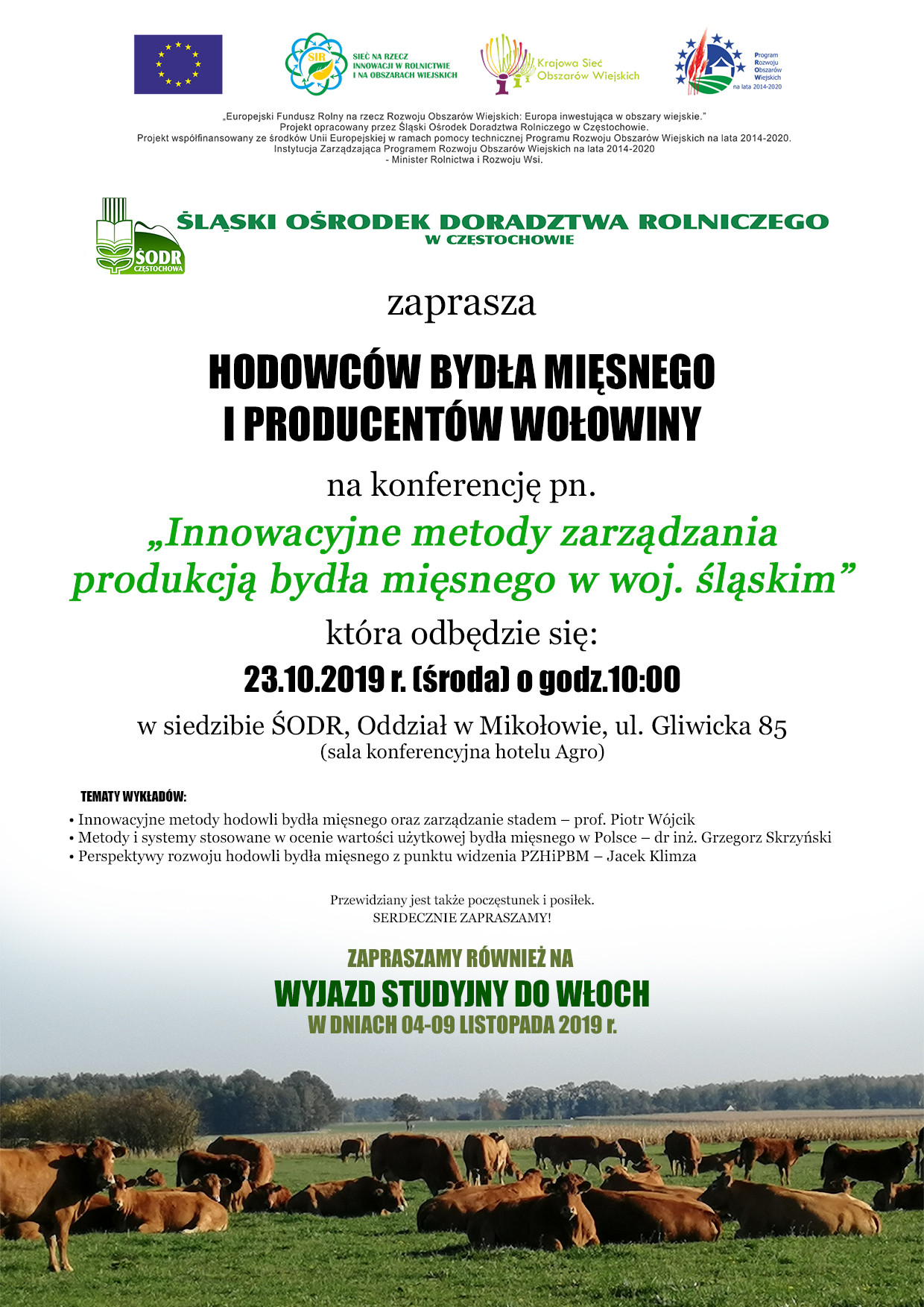 Plakat Innowacyjne metody zarządzania produkcją bydła 