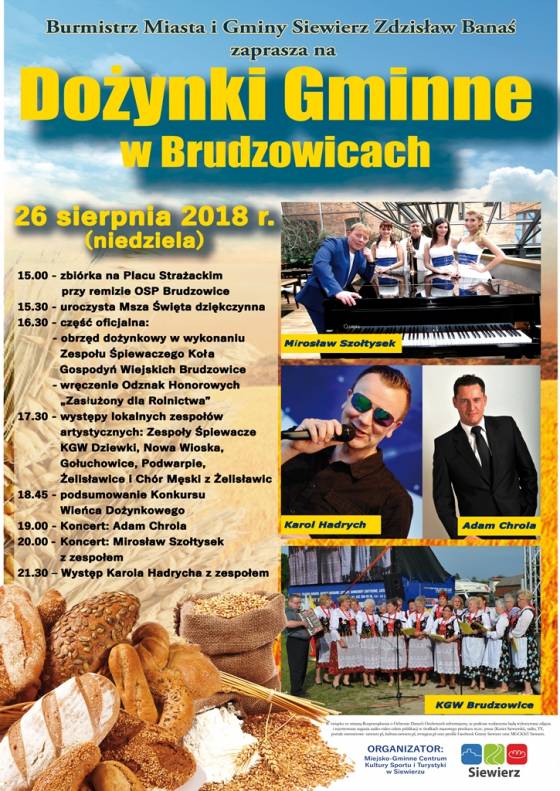 plakat dożynki gminne 2018